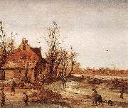 Esaias Van de Velde Winter Landscape oil on canvas